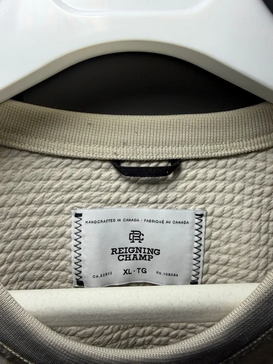 Reigning Champ Cream Crewneck Sweatshirt - Picture 3 of 4
